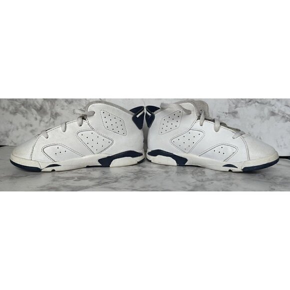 Nike Air Jordan 6 Retro TD Midnight Navy White 384667-141‎ Toddler 10c Sneakers - Picture 4 of 10